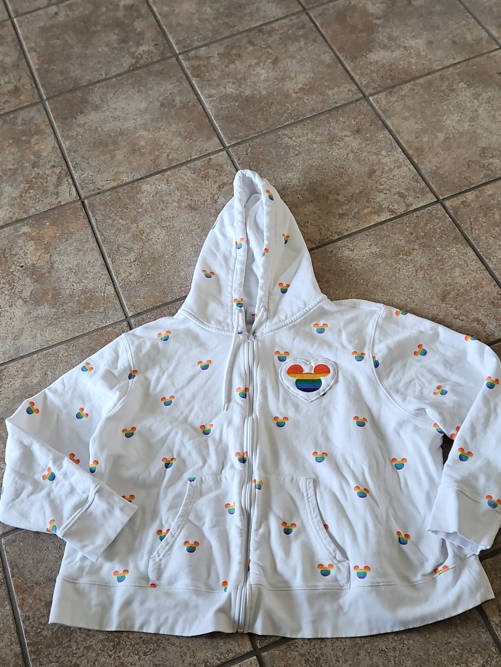 Disney Mickey Mouse Pride Zip Up Hoodie Size Xl